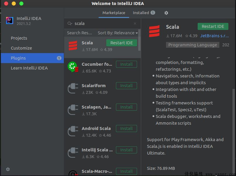 如何为IntelliJ安装Scala插件