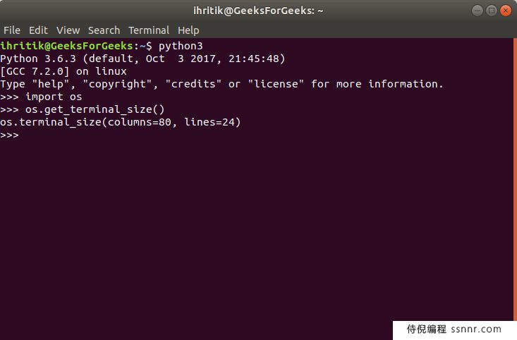 Python os.get_terminal_size() - 查询终端的大小