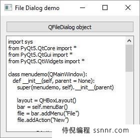 PyQt5 QFileDialog小部件