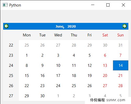 PyQt5 QCalendarWidget 设置固定高度