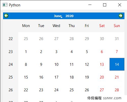 PyQt5 QCalendarWidget 设置尺寸增量
