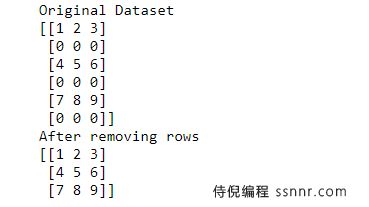 如何用NumPy删除只包含0的数组行