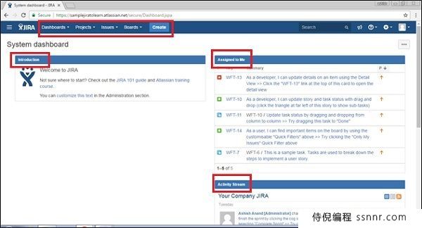 JIRA 仪表盘