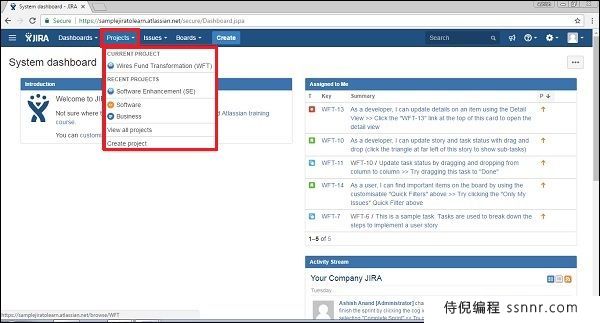 JIRA 仪表盘