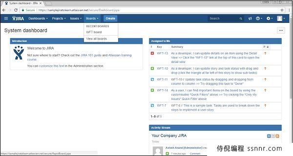 JIRA 仪表盘