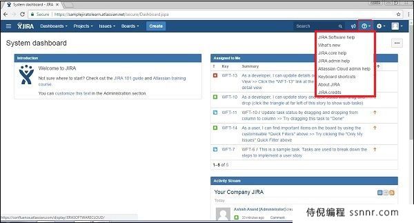 JIRA 仪表盘