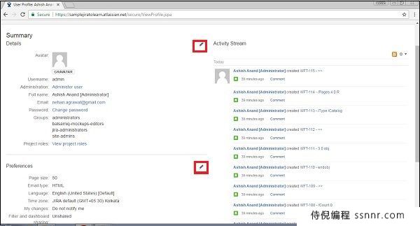 JIRA 仪表盘
