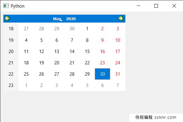 PyQt5 QCalendarWidget 移除水平标头